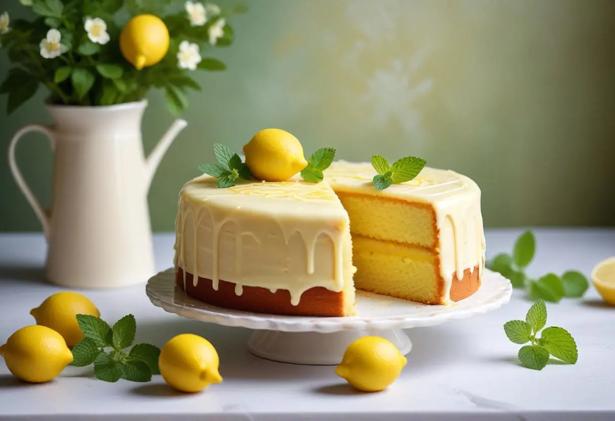 Låt dig frestas av citronkladdkaka med vit choklad illustration
