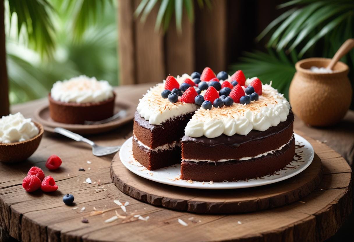 En smakfull kokoskladdkaka att älska! illustration