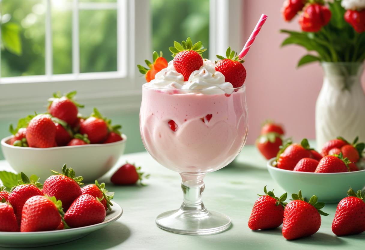 Sätt sprätt på sommaren med jordgubbsmilkshake! illustration